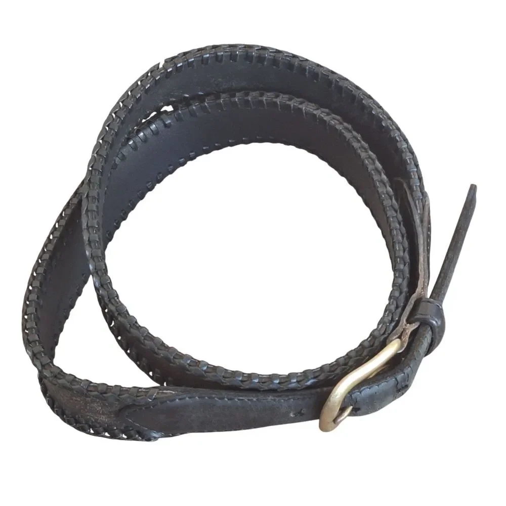 Coach Vintage Leather Belt Whipstitch UNISEX Brass Buckle 5752 Men's 36